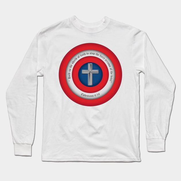 Captain Shield of Faith- Basic Long Sleeve T-Shirt by krisk9k